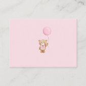 Boho Teddy Bear Baby Pink Balloon Diaper Raffle Informatiekaartje (Achterkant)