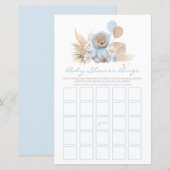 Boho Teddy Bear Baby shower Bingo (Voorkant / Achterkant)