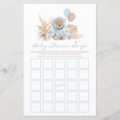 Boho Teddy Bear Baby shower Bingo (Voorkant)