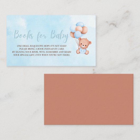 Boho Teddy Bear Baby shower Books for Baby Informatiekaartje (Voorkant / Achterkant)