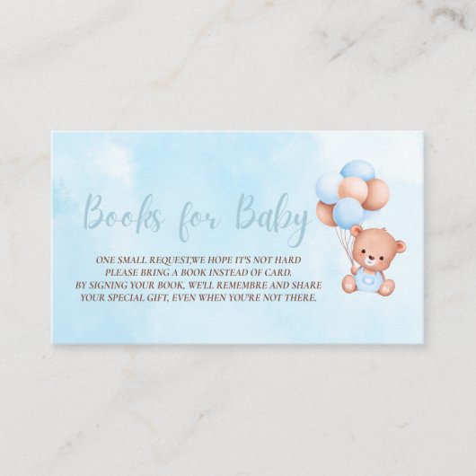 Boho Teddy Bear Baby shower Books for Baby Informatiekaartje (Voorkant)