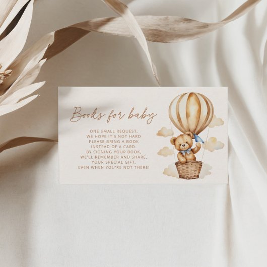 Boho Teddy Bear Baby shower Books for Baby Informatiekaartje