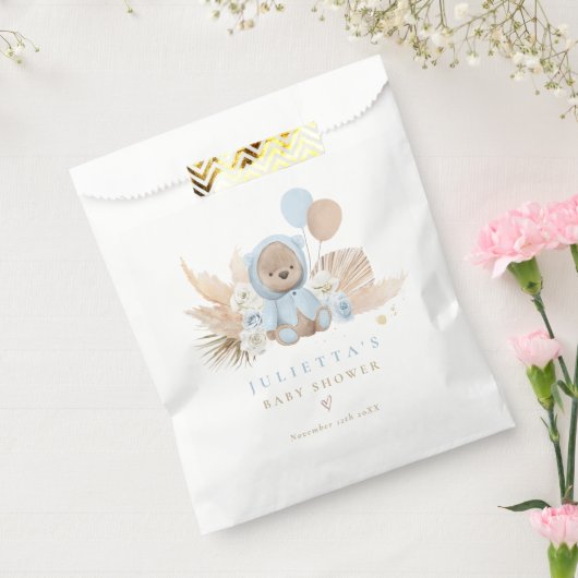 Boho Teddy Bear Baby shower Decoraties Bedankzakje (Gezegeld)