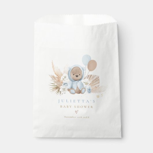 Boho Teddy Bear Baby shower Decoraties Bedankzakje (Voorkant)