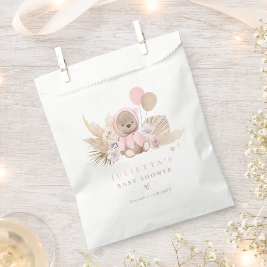 Boho Teddy Bear Baby shower Decorations Favor Bag Bedankzakje (Geknipt)