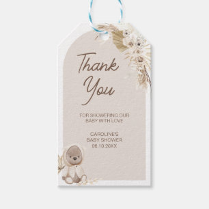 Boho Teddy Bear Baby shower Favor Tags Cadeaulabel