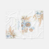 Boho Teddy Bear Baby shower Gift Boy Blue Beer Fleece Deken (Voorkant (Horizontaal))