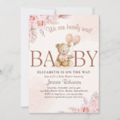 Boho Teddy Bear Baby Shower Girl Kaart (Voorkant)