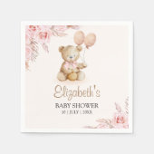 Boho Teddy Bear Baby Shower Girl Servet (Voorkant)