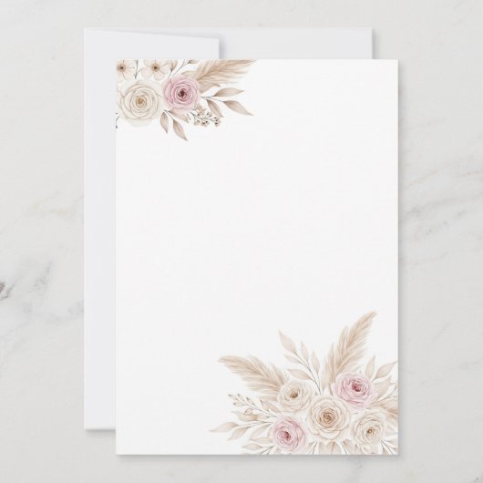 Boho Teddy Bear Baby Shower Invitation Kaart (Achterkant)