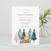 Boho Teddy Bear Baby shower Kaart (Staand voorkant)