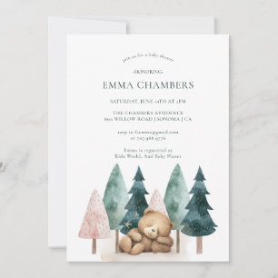 Boho Teddy Bear Baby shower Kaart