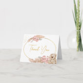 Boho Teddy Bear Baby shower of Birthday Bedankkaart (Voorkant)