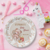 Boho Teddy Bear Baby shower Papieren Bordje (Feest)