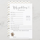 Boho Teddy Bear Baby shower Predications Advice (Voorkant / Achterkant)