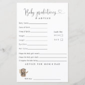 Boho Teddy Bear Baby shower Predications Advice (Voorkant)