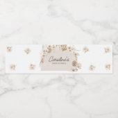 Boho Teddy Bear Baby shower Waterfles Etiket (Enkel label)