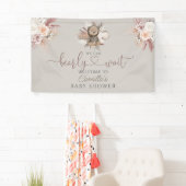 Boho Teddy Bear Baby shower Welkom Spandoek (Insitu)