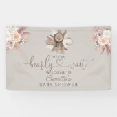 Boho Teddy Bear Baby shower Welkom Spandoek (Horizontaal)