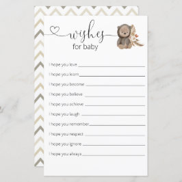 Boho Teddy Bear Baby shower wenst Baby