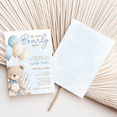 Boho Teddy Bear Ballonjongen wacht nauwelijks op u Kaart