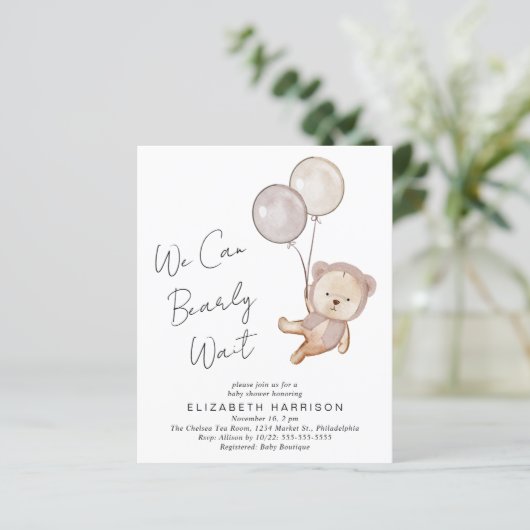 Boho Teddy Bear Balloons Baby shower (Staand voorkant)