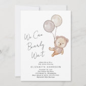 Boho Teddy Bear Balloons Baby shower Kaart (Voorkant)
