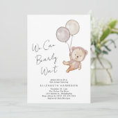 Boho Teddy Bear Balloons Baby shower Kaart (Staand voorkant)