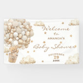 Boho Teddy Bear Balloons Baby shower Welkom Spandoek (Horizontaal)