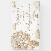 Boho Teddy Bear Balloons Baby shower Welkom Spandoek (Verticaal)