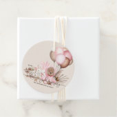 Boho Teddy Bear & Balloons Barly Wait Baby shower Bedankjes Labels (In situ)