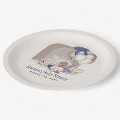 Boho Teddy Bear & Balloons Barly Wait Baby shower Papieren Bordje (Gekanteld)