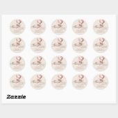 Boho Teddy Bear & Balloons Barly Wait Baby shower Ronde Sticker (Vel)