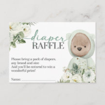 Boho Teddy Bear Barly Wait Baby Diaper Raffle