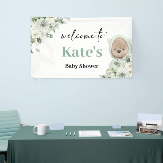 Boho Teddy Bear Barly Wait Baby shower Backdrop Spandoek (Beurs)