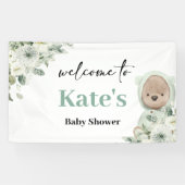 Boho Teddy Bear Barly Wait Baby shower Backdrop Spandoek (Horizontaal)