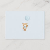 Boho Teddy Bear Blue ballon Diaper Raffle Informatiekaartje (Achterkant)