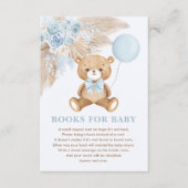 Boho Teddy Bear Blue-ballonboeken voor Baby Boy Informatiekaartje (Voorkant)