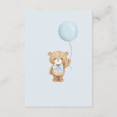Boho Teddy Bear Blue-ballonboeken voor Baby Boy Informatiekaartje (Achterkant)