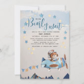 Boho Teddy Bear Boy Barly Wait Baby shower Kaart (Voorkant)