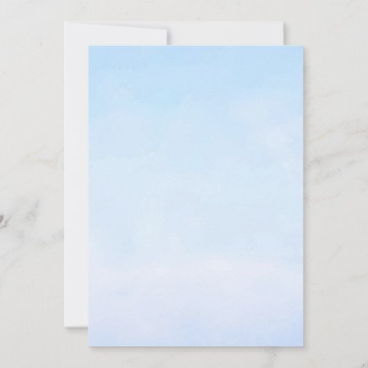 Boho Teddy Bear Boy Blue Barly Wait Baby shower Kaart (Achterkant)