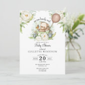 Boho Teddy Bear Brown Sage Green Barly Wacht Kaart (Staand voorkant)