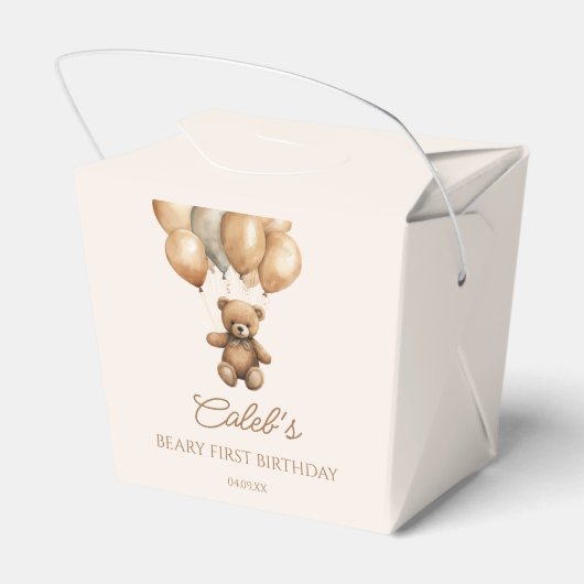 Boho Teddy Bear eerste verjaardagsfeestje Bedankdoosjes (Achterkant)