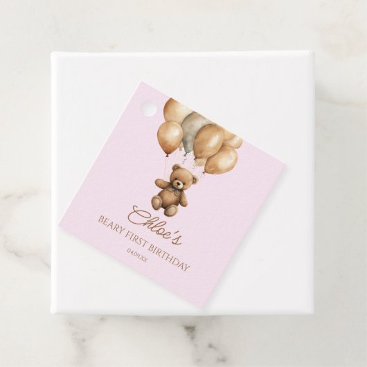 Boho Teddy Bear eerste verjaardagsfeestje Bedankjes Labels (In situ)