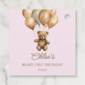 Boho Teddy Bear eerste verjaardagsfeestje Bedankjes Labels (Achterkant)