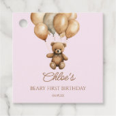 Boho Teddy Bear eerste verjaardagsfeestje Bedankjes Labels (Voorkant)