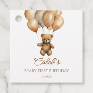 Boho Teddy Bear eerste verjaardagsfeestje Bedankjes Labels