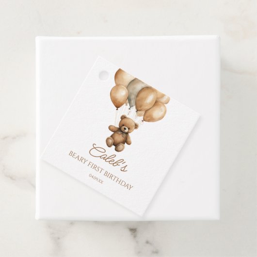 Boho Teddy Bear eerste verjaardagsfeestje Bedankjes Labels (In situ)