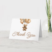 Boho Teddy Bear eerste verjaardagsfeestje Bedankkaart (Voorkant)