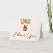 Boho Teddy Bear eerste verjaardagsfeestje Bedankkaart (Voorkant)